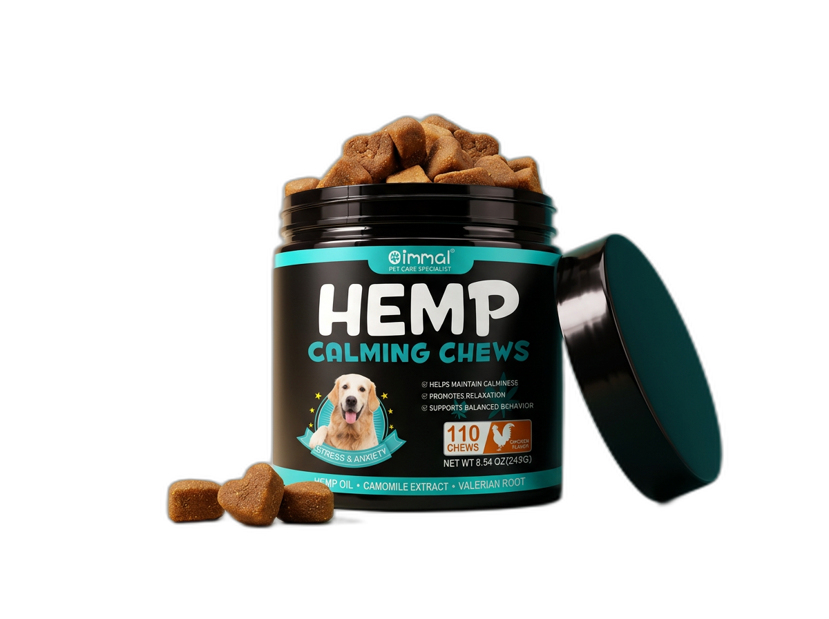 Oimmal Hemp Calming Chews — 150 soft chews jar